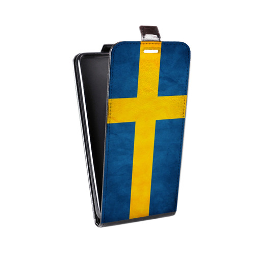 Дизайнерский вертикальный чехол-книжка для Alcatel One Touch Idol Флаг Швеции