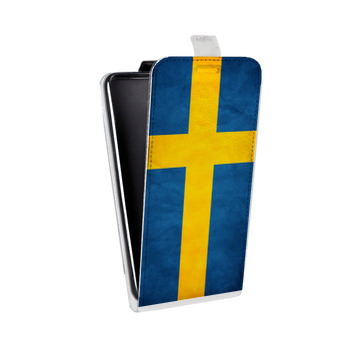 Дизайнерский вертикальный чехол-книжка для Alcatel One Touch Pop D5 Флаг Швеции (на заказ)