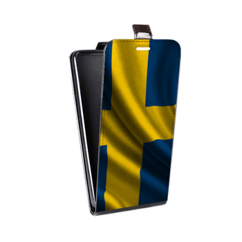 Дизайнерский вертикальный чехол-книжка для Huawei Honor 9 Флаг Швеции (на заказ)