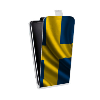 Дизайнерский вертикальный чехол-книжка для Huawei Honor 8 Флаг Швеции (на заказ)