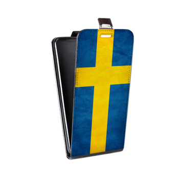 Дизайнерский вертикальный чехол-книжка для Samsung Galaxy Note 5 Флаг Швеции (на заказ)