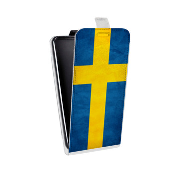 Дизайнерский вертикальный чехол-книжка для Samsung Galaxy S6 Edge Флаг Швеции (на заказ)