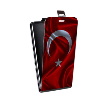 Дизайнерский вертикальный чехол-книжка для Huawei P9 Lite Флаг Турции (на заказ)