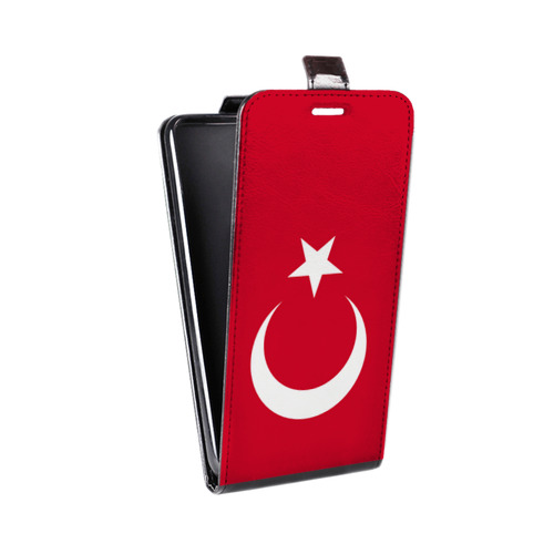 Дизайнерский вертикальный чехол-книжка для Alcatel 3C Флаг Турции