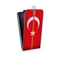 Дизайнерский вертикальный чехол-книжка для Philips i928 Флаг Турции
