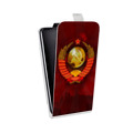Дизайнерский вертикальный чехол-книжка для Samsung Galaxy Core Prime Флаг СССР