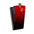 Дизайнерский вертикальный чехол-книжка для Huawei Honor 3x Флаг СССР