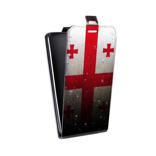 Дизайнерский вертикальный чехол-книжка для Alcatel Shine Lite Флаг Грузии