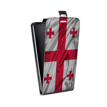 Дизайнерский вертикальный чехол-книжка для Alcatel One Touch Pop D5 Флаг Грузии (на заказ)