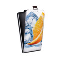 Дизайнерский вертикальный чехол-книжка для HTC Desire 12 Апельсины