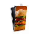 Дизайнерский вертикальный чехол-книжка для HTC Desire 12 Plus Бургеры