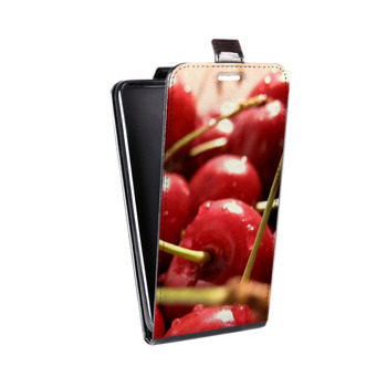 Дизайнерский вертикальный чехол-книжка для Iphone 7 Вишня (на заказ)
