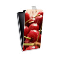 Дизайнерский вертикальный чехол-книжка для Lenovo A859 Ideaphone Вишня