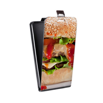 Дизайнерский вертикальный чехол-книжка для Huawei P30 Pro Бургеры (на заказ)