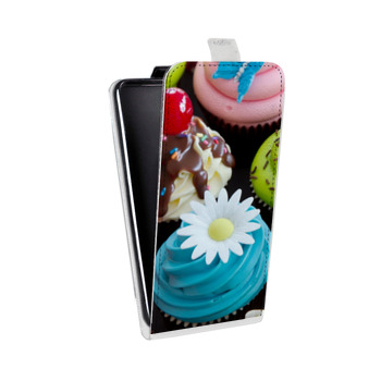 Дизайнерский вертикальный чехол-книжка для Samsung Galaxy S6 Edge Кексы (на заказ)