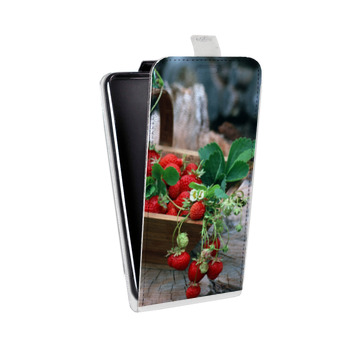 Дизайнерский вертикальный чехол-книжка для Huawei Honor 7A Pro Клубника (на заказ)