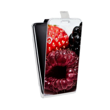 Дизайнерский вертикальный чехол-книжка для Sony Xperia E4g Клубника (на заказ)