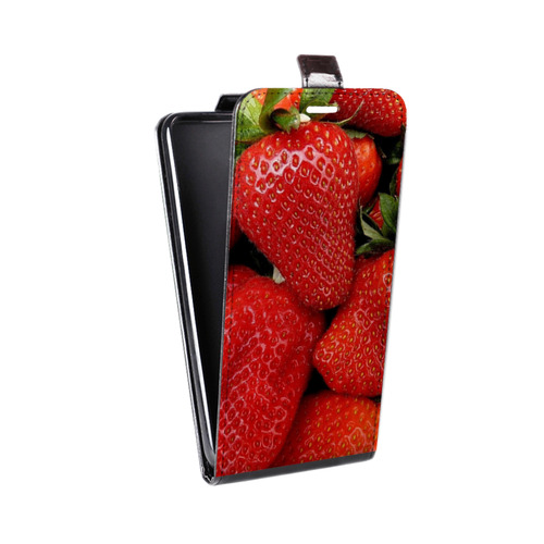 Дизайнерский вертикальный чехол-книжка для Iphone 11 Pro Клубника