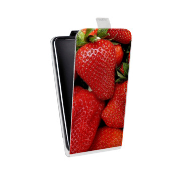 Дизайнерский вертикальный чехол-книжка для Huawei P10 Клубника (на заказ)