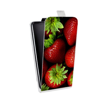 Дизайнерский вертикальный чехол-книжка для Samsung Galaxy S5 (Duos) Клубника (на заказ)