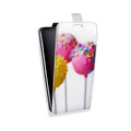 Дизайнерский вертикальный чехол-книжка для Iphone 5c Конфеты