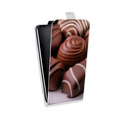 Дизайнерский вертикальный чехол-книжка для HTC Desire 601 Конфеты