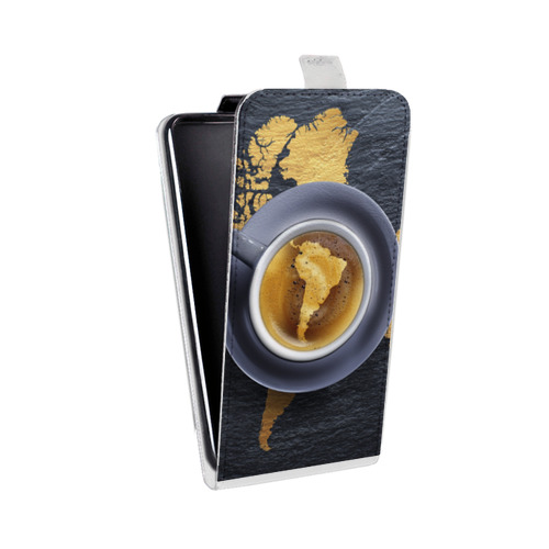 Дизайнерский вертикальный чехол-книжка для Alcatel 3 Кофе напиток