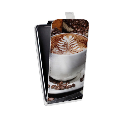Дизайнерский вертикальный чехол-книжка для Alcatel One Touch Idol Ultra Кофе напиток