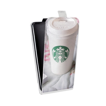 Дизайнерский вертикальный чехол-книжка для Sony Xperia E5 Кофе напиток (на заказ)