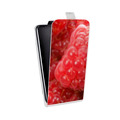 Дизайнерский вертикальный чехол-книжка для LG X Style Малина