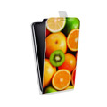 Дизайнерский вертикальный чехол-книжка для LG L70 Лимон