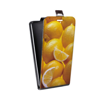 Дизайнерский вертикальный чехол-книжка для Iphone 7 Лимон (на заказ)