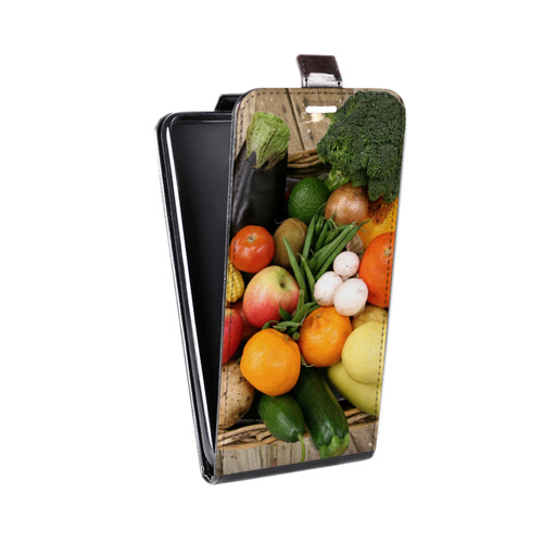 Дизайнерский вертикальный чехол-книжка для HTC Desire 530 Овощи