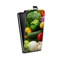 Дизайнерский вертикальный чехол-книжка для Alcatel One Touch Idol X Овощи