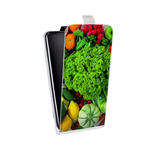 Дизайнерский вертикальный чехол-книжка для HTC One M9 Овощи