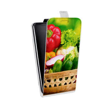 Дизайнерский вертикальный чехол-книжка для Huawei P10 Lite Овощи (на заказ)