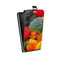 Дизайнерский вертикальный чехол-книжка для HTC Desire 200 Овощи