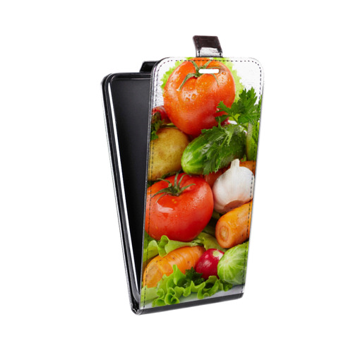 Дизайнерский вертикальный чехол-книжка для Huawei Honor 6 Plus Овощи