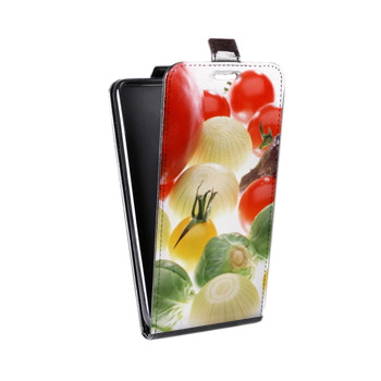 Дизайнерский вертикальный чехол-книжка для Sony Xperia E4g Овощи (на заказ)