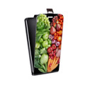 Дизайнерский вертикальный чехол-книжка для LG L80 Овощи