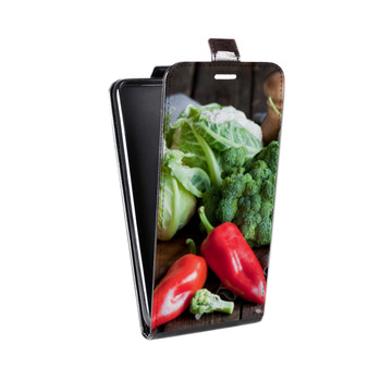 Дизайнерский вертикальный чехол-книжка для Iphone 6/6s Овощи (на заказ)
