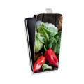 Дизайнерский вертикальный чехол-книжка для LG V10 Овощи