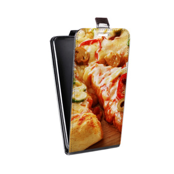 Дизайнерский вертикальный чехол-книжка для Samsung Galaxy S6 Edge Пицца (на заказ)