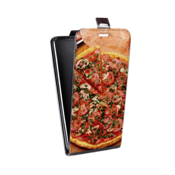 Дизайнерский вертикальный чехол-книжка для Huawei P30 Pro Пицца (на заказ)