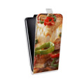 Дизайнерский вертикальный чехол-книжка для Huawei Honor 6 Plus Пицца