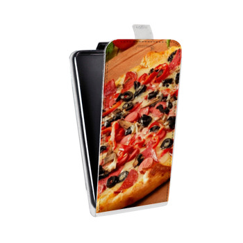 Дизайнерский вертикальный чехол-книжка для Samsung Galaxy Note 2 Пицца (на заказ)