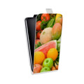 Дизайнерский вертикальный чехол-книжка для HTC Desire 516 Фрукты