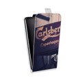 Дизайнерский вертикальный чехол-книжка для HTC One X10 Carlsberg