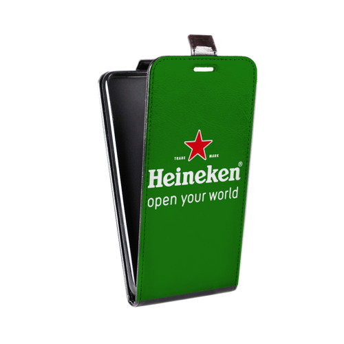 Дизайнерский вертикальный чехол-книжка для Huawei Y3 (2017) Heineken