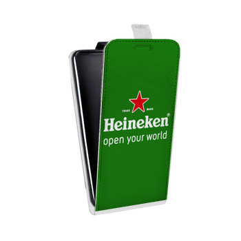 Дизайнерский вертикальный чехол-книжка для Samsung Galaxy Alpha Heineken (на заказ)